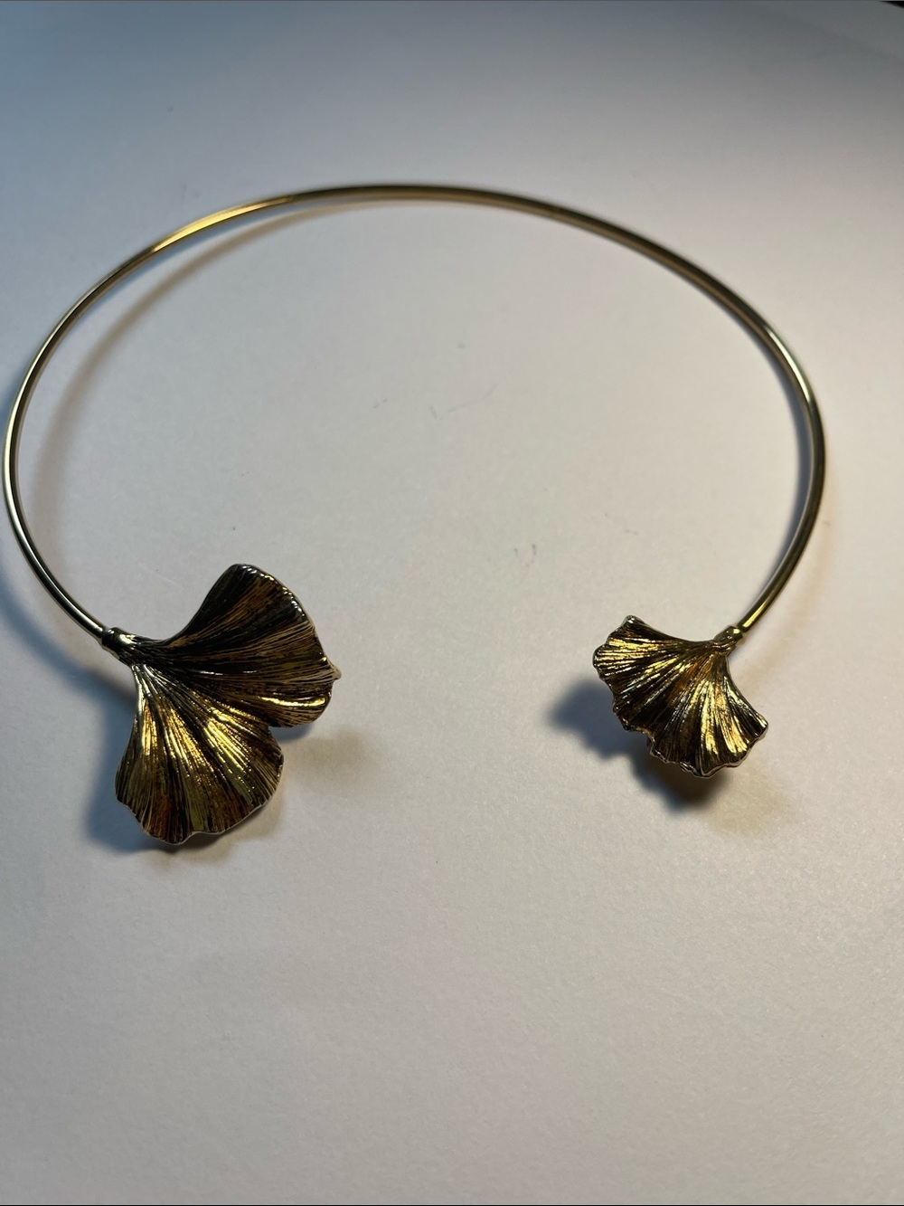 Anne Klein Ginkgo Leaf Open Cuff Necklace - Women Jewelry